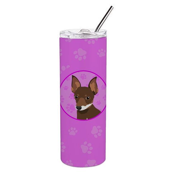 Chihuahua Chocolate and White #2 Stainless Steel 20 oz Skinny Tumbler, Pink - Picture 1 of 4